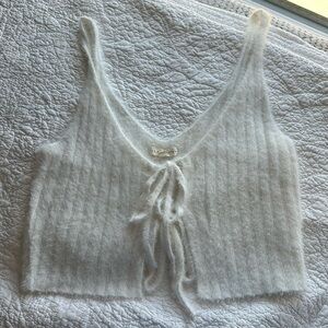 LA HEARTS fuzzy crop tank